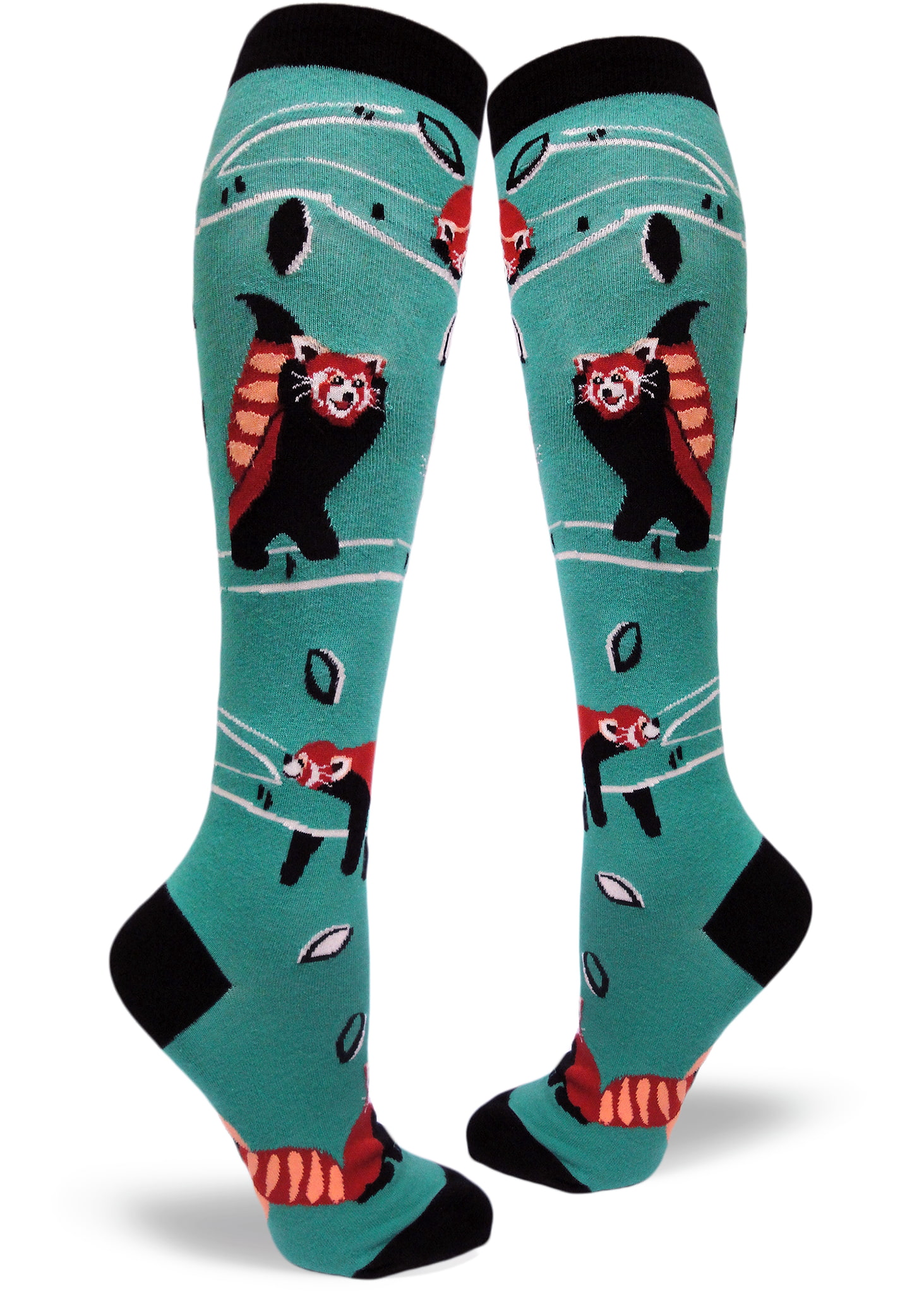 red-panda-socks-womens-knee-high-animal-sock-modsocks-green | ModSocks ...
